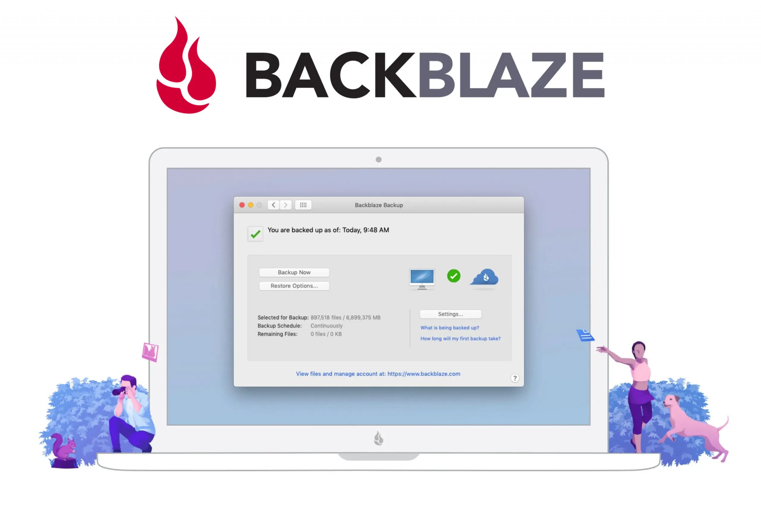 backblaze backup software interface