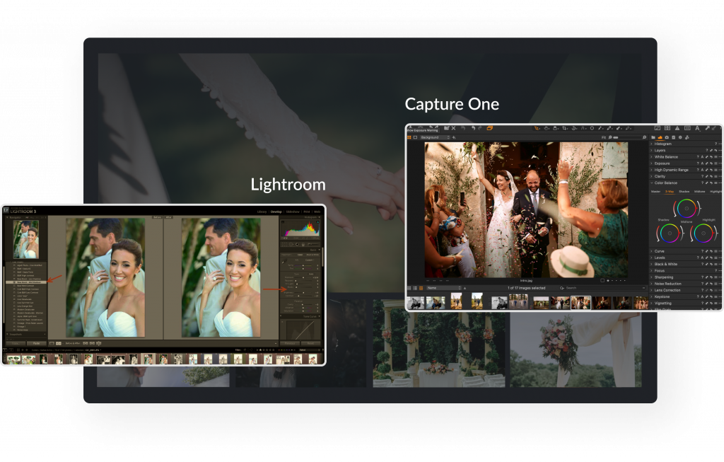 lightroon and capture one on aftershoot interface