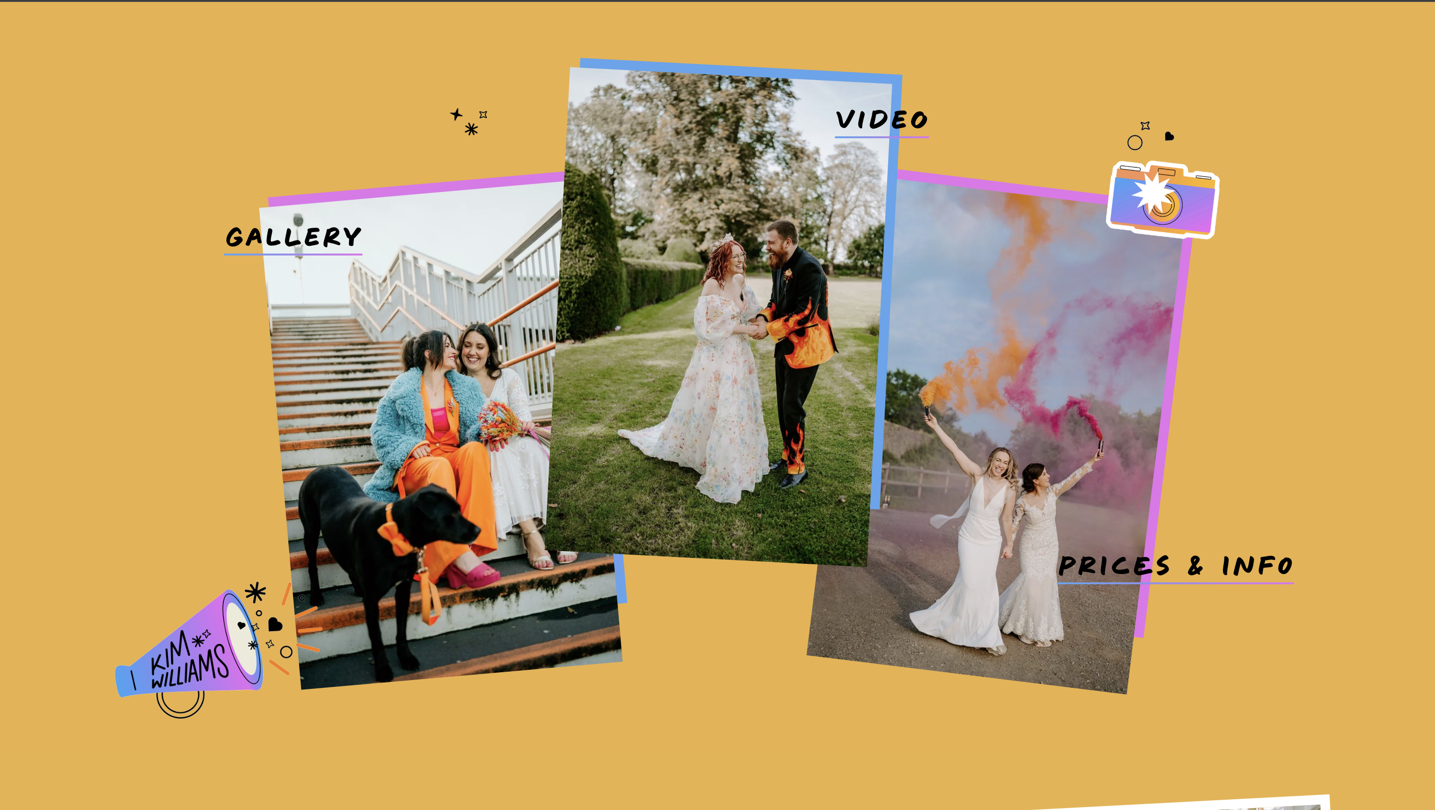 Kim williams weddings inspiration for photography websites