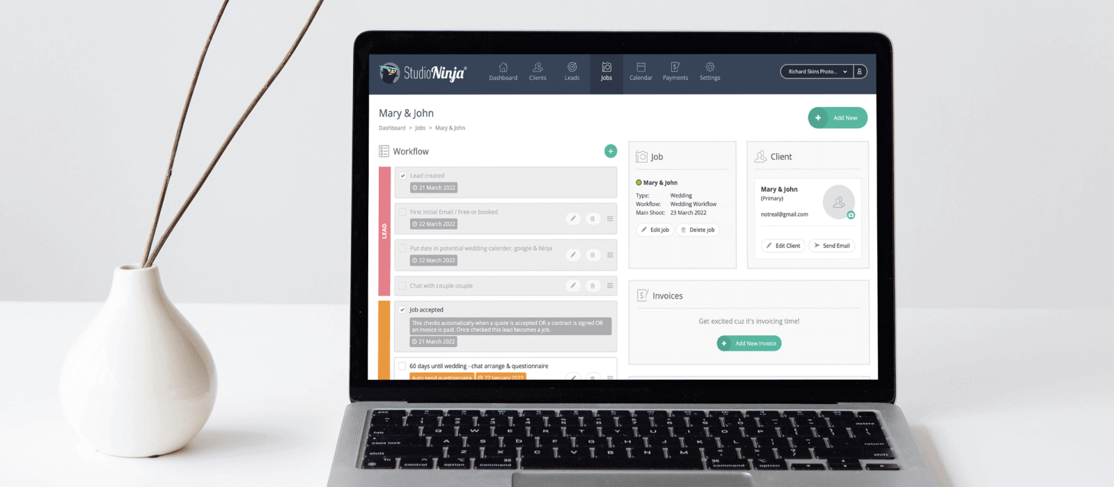 Studio Ninja project management software for photographers