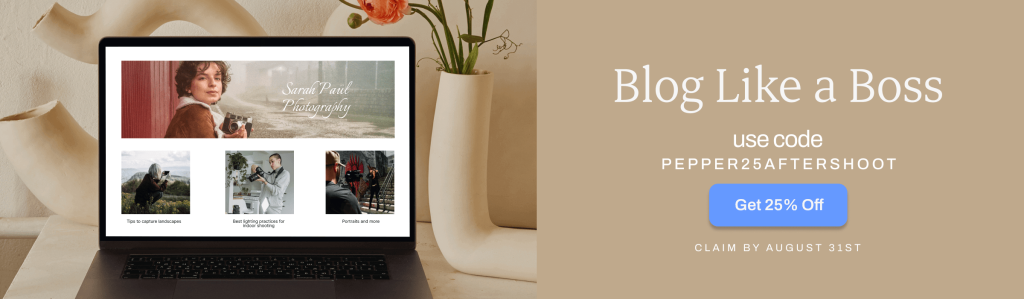 Use the Blog Generator as a photography marketing idea and get 25% off your first blog with Meet Pepper