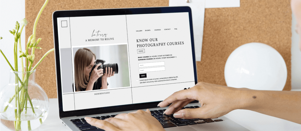 An example of website optimization in photography business marketing