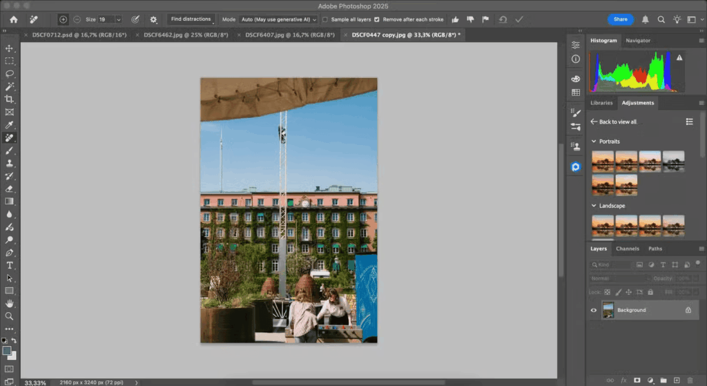 Adobe photoshop product screen