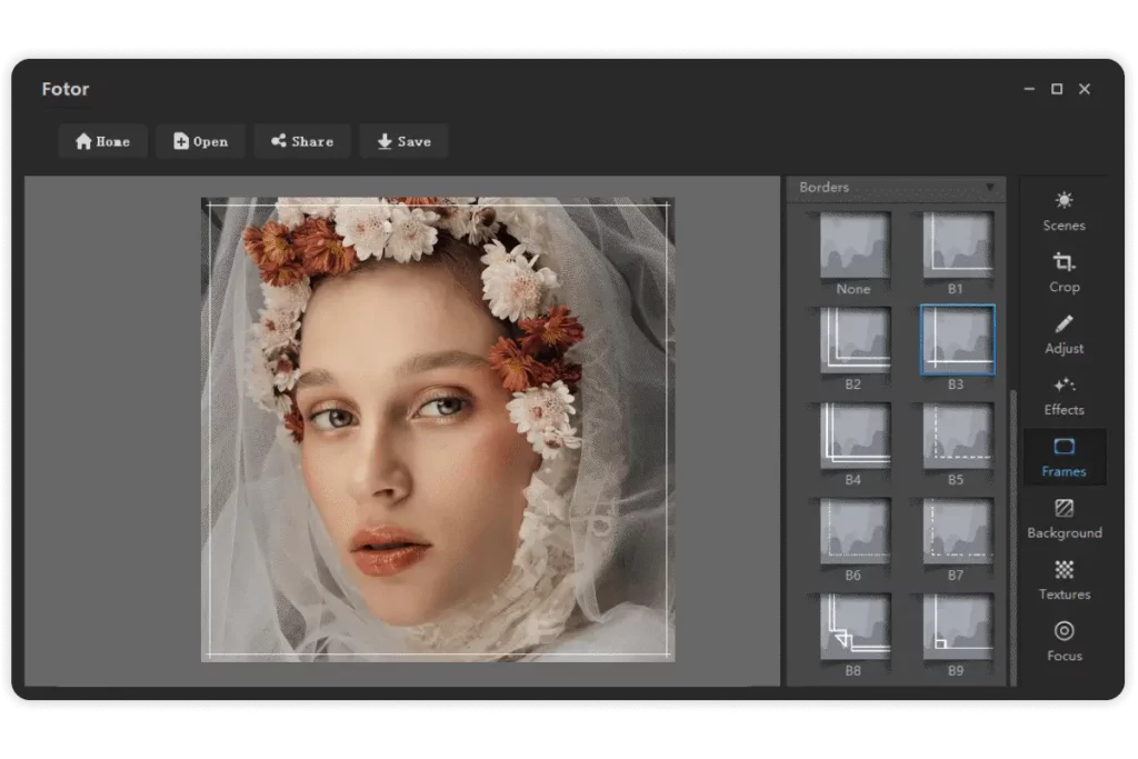Fotor editing app product screen
