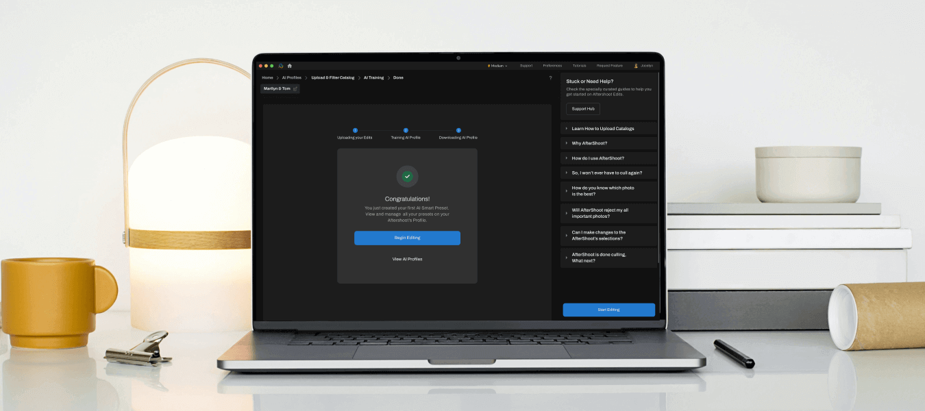 Aftershoot EDITS creating an AI Profile