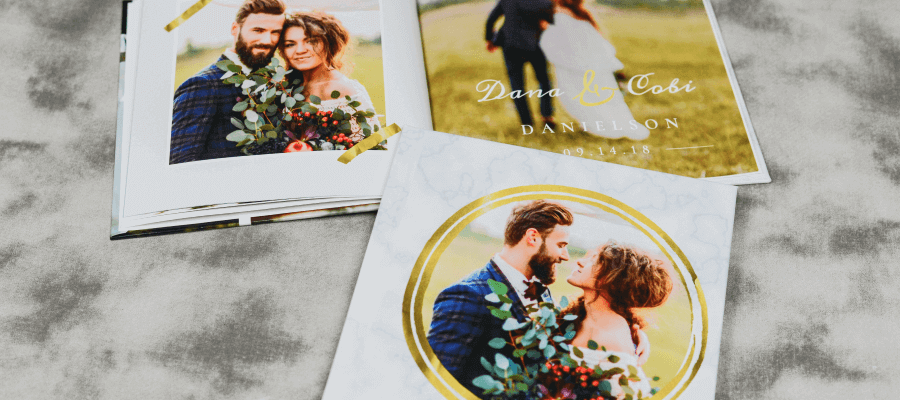 A printed wedding album