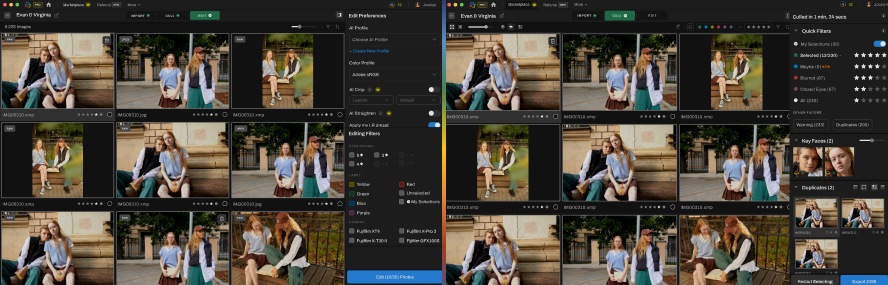 Move around with ease from Culling to Editing with the new Tab Bar in Aftershoot.