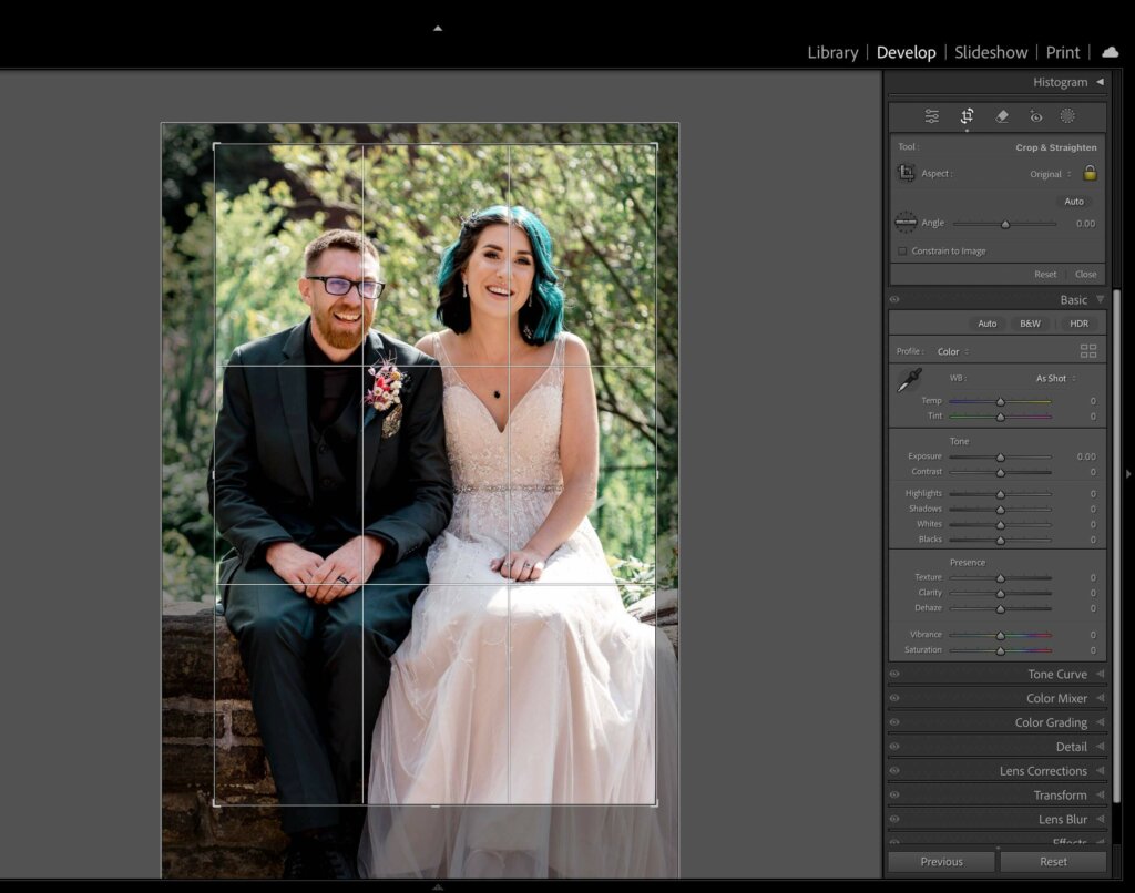 Cropping photos in Lightroom