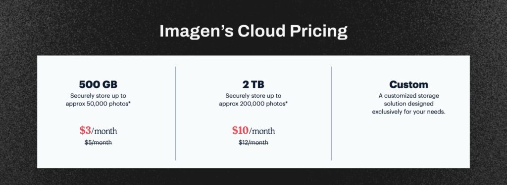 Imagen Cloud Storage Pricing