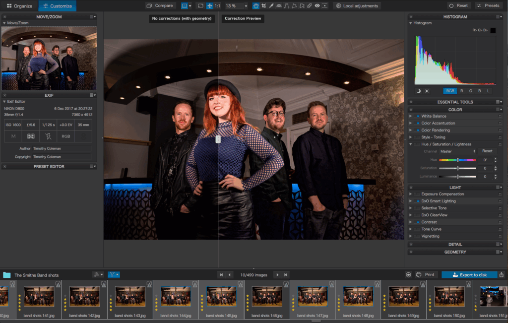 DxO photolab editing software product screen