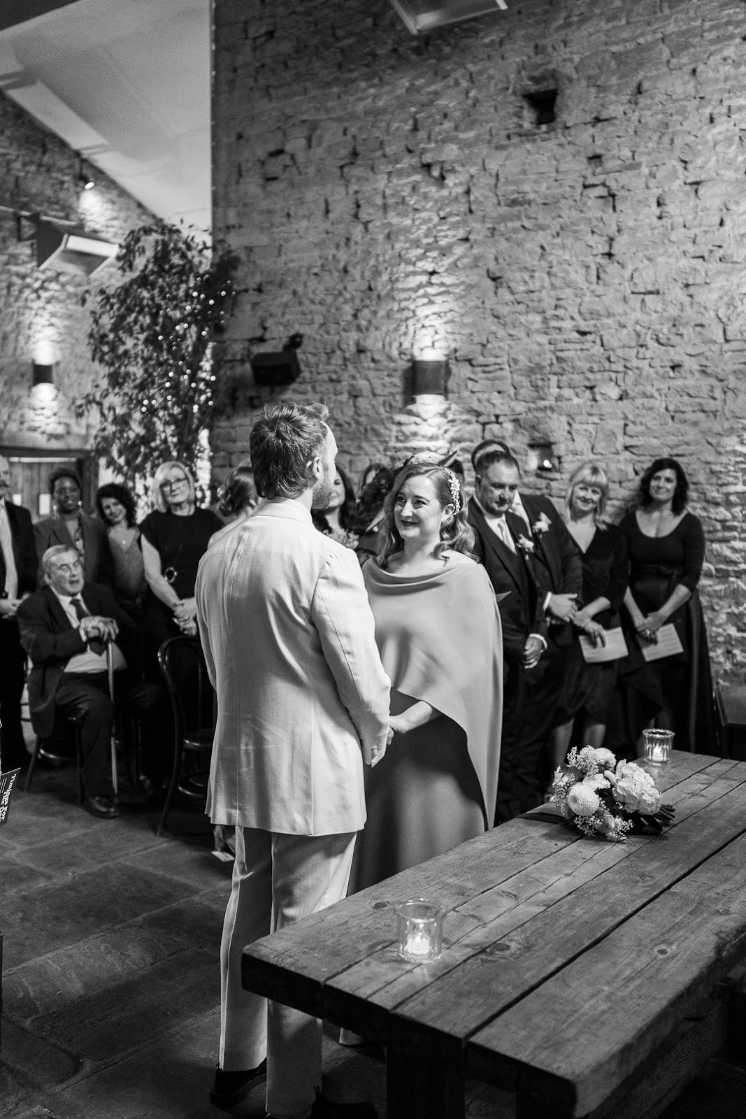 Wedding couple at the ceremony