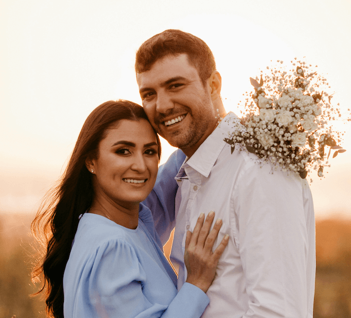 golden hour wedding photograph