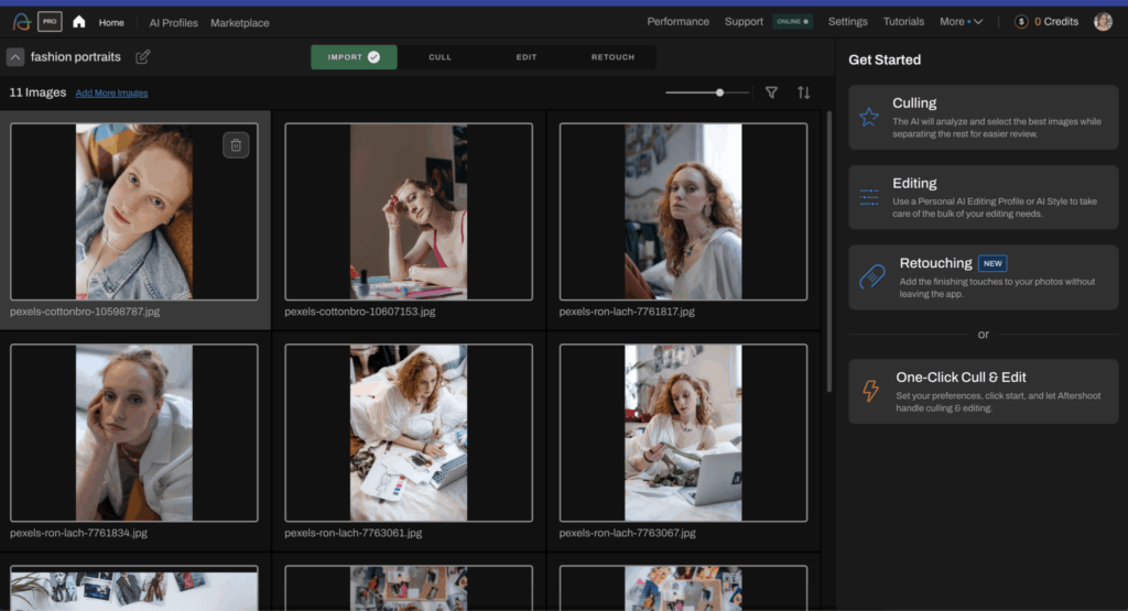 import photos to Aftershoot