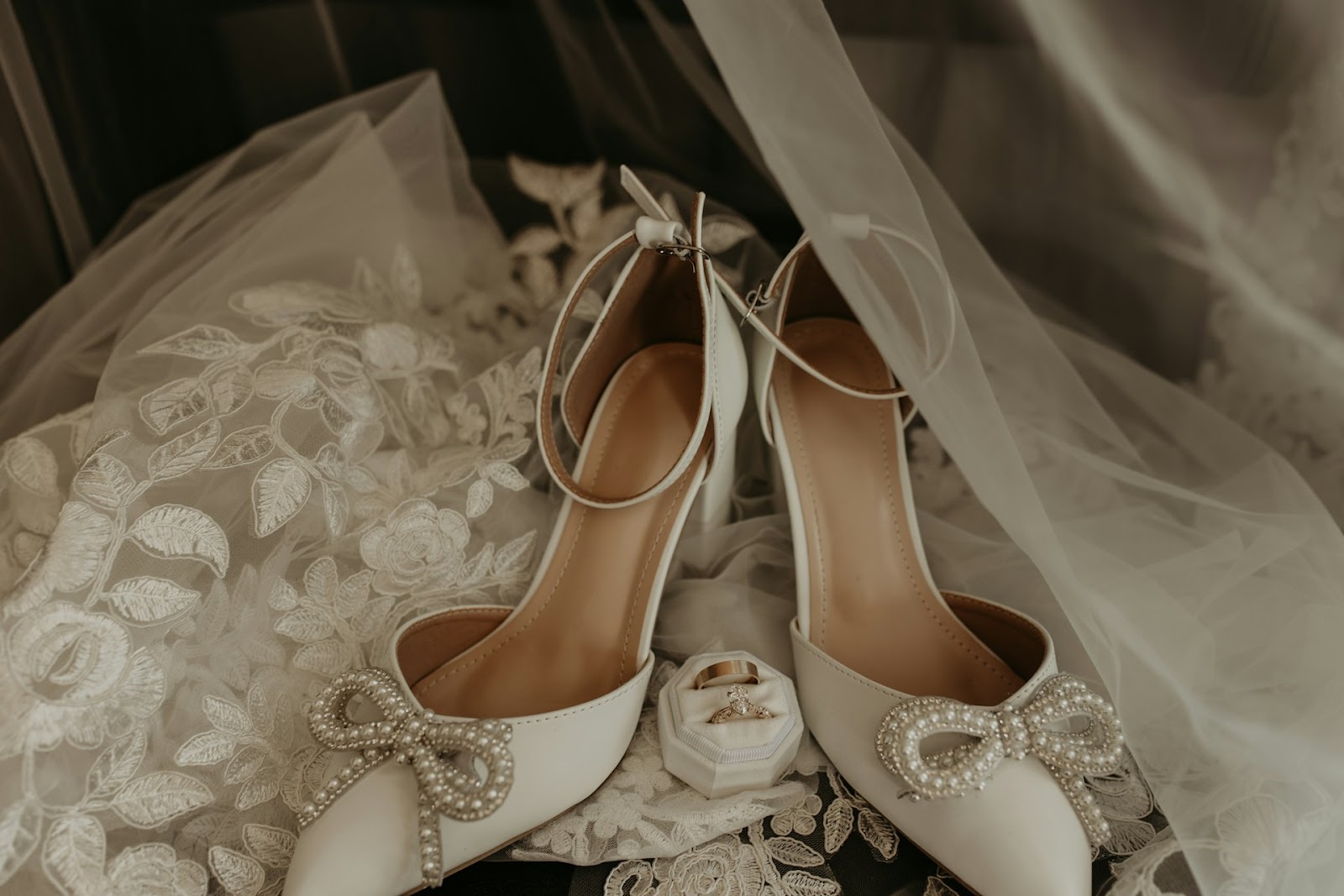 wedding dress and shoes photo