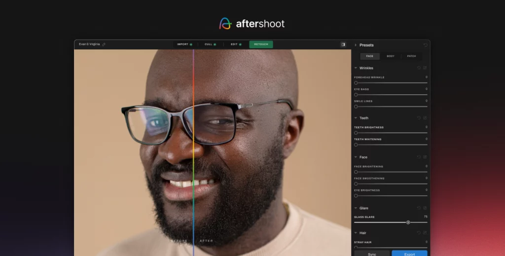 Fix glare issues with Aftershoot Retouching