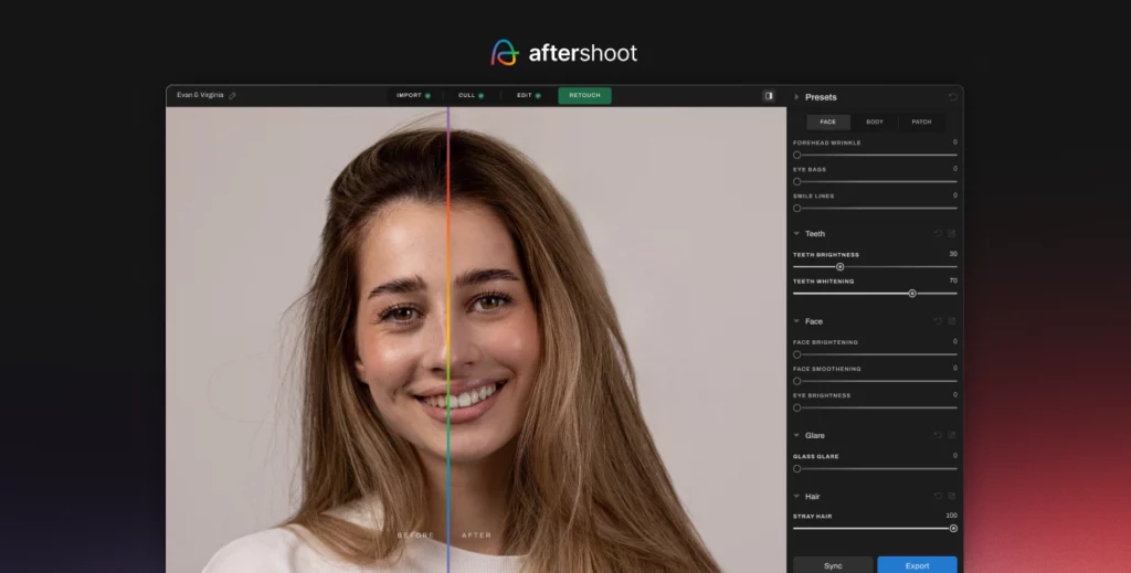Detect and do hair cleanup with Aftershoot Retouch feature
