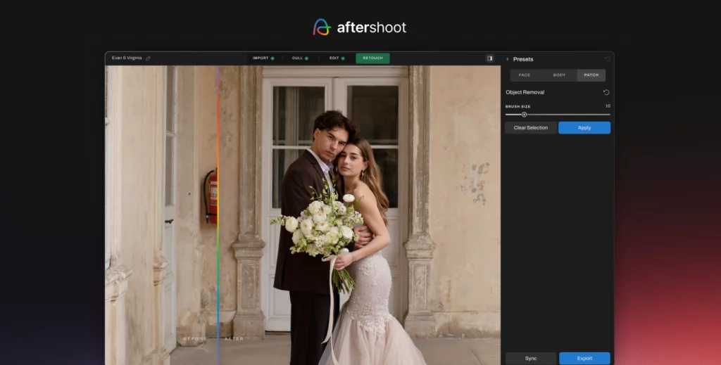Aftershoot retouching can remove unwanted objects from the phots.