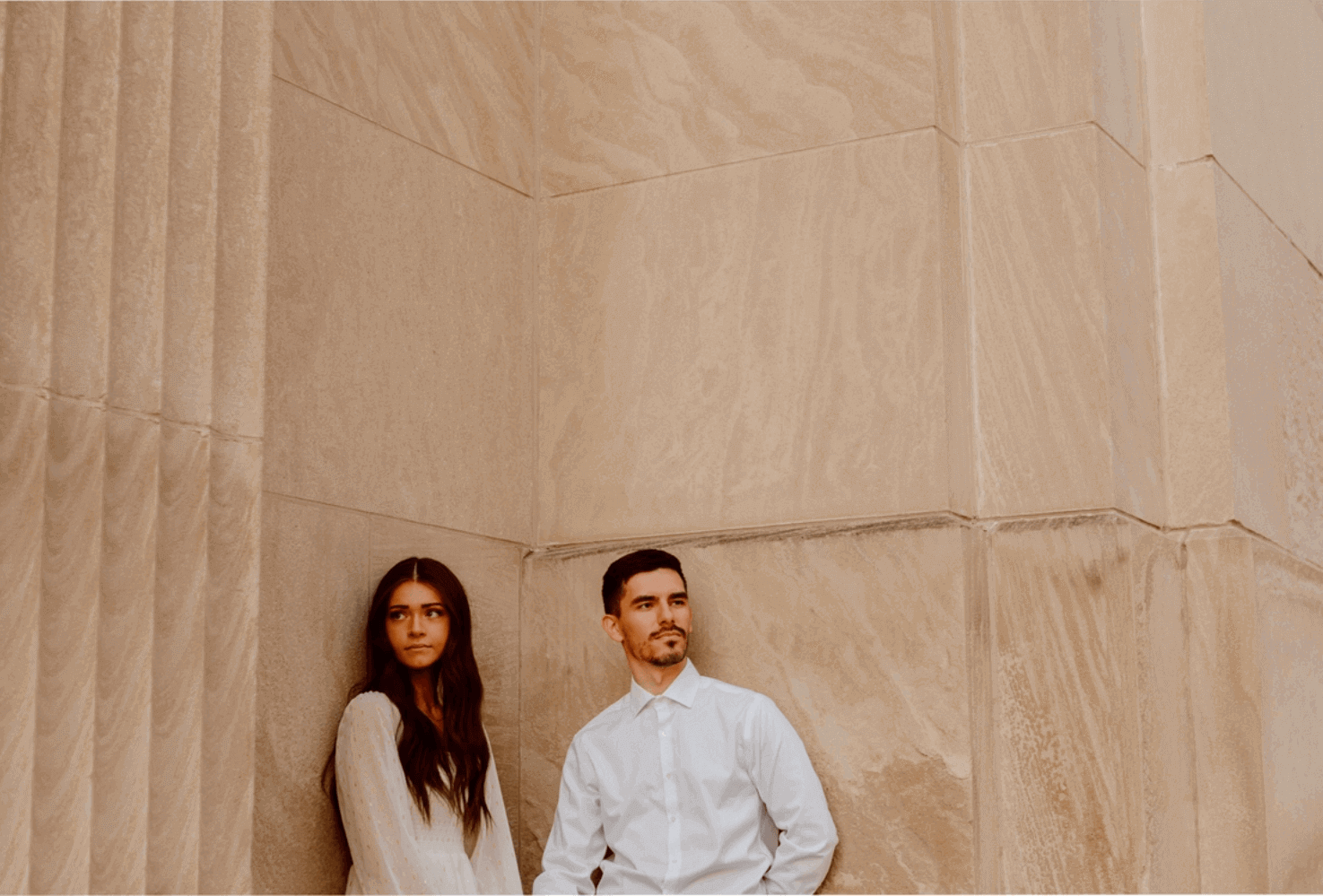 Couple posing for photo