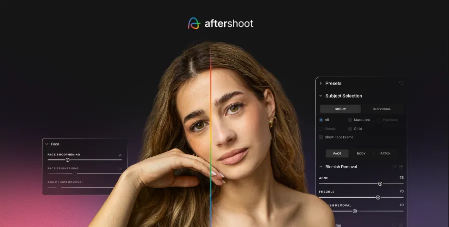 Aftershoot AI retouching features