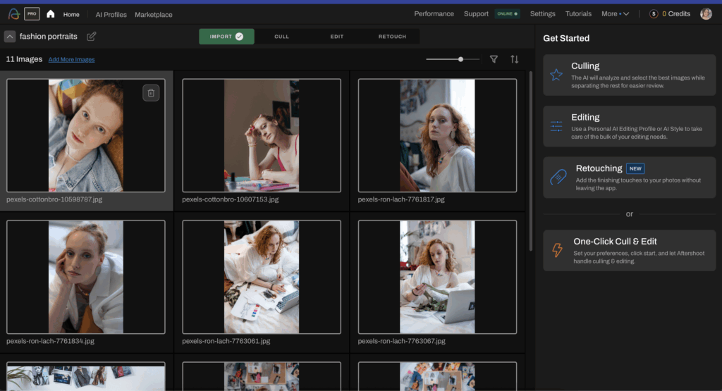 import fashion photos to Aftershoot