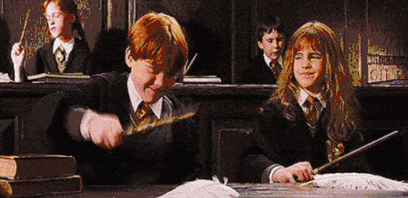 harry potter gif meme that describes how painful edits can be without magic