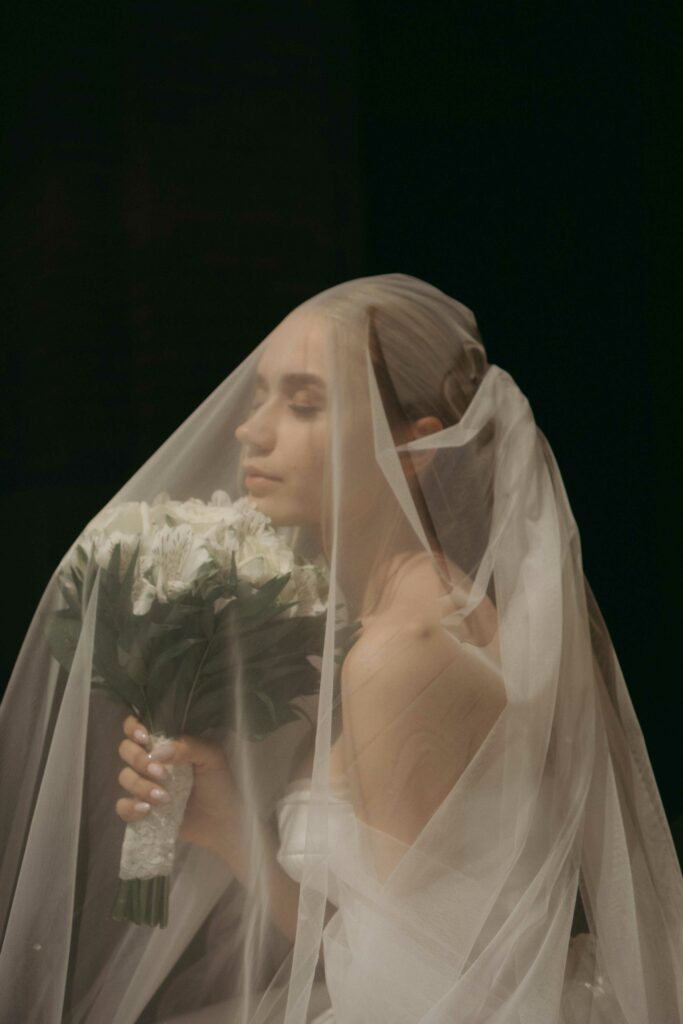 bride closed eyes