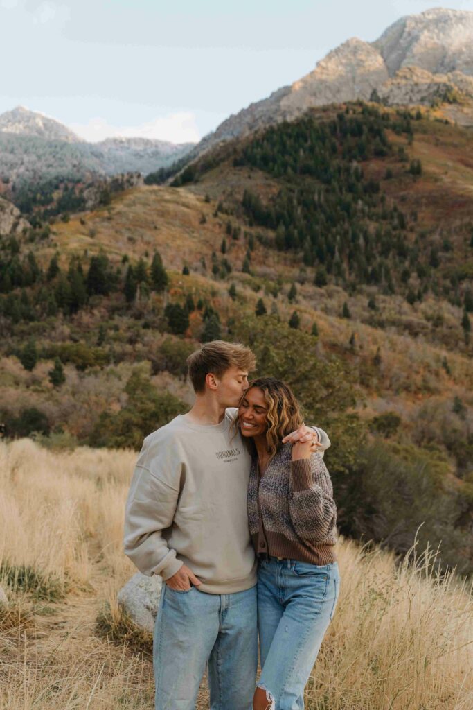 couple portrait closed eyes