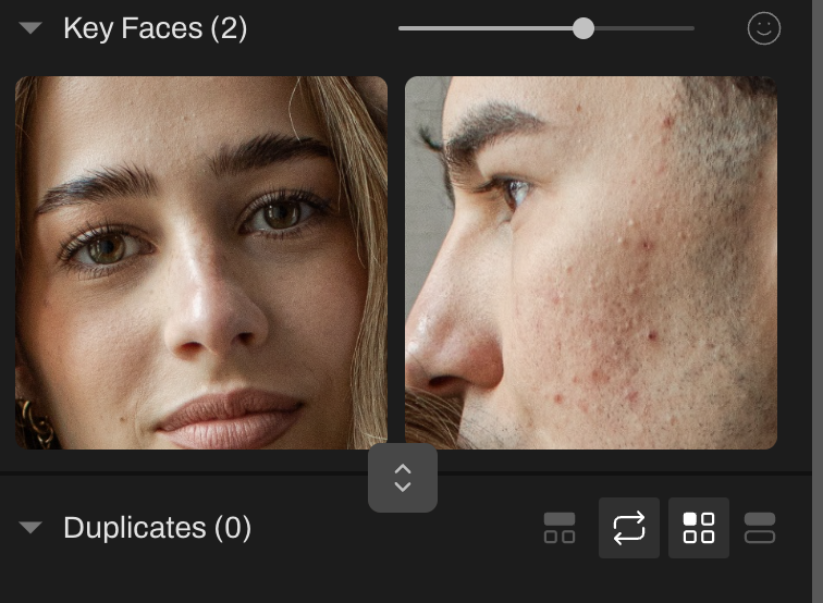 Aftershoot detects key faces
