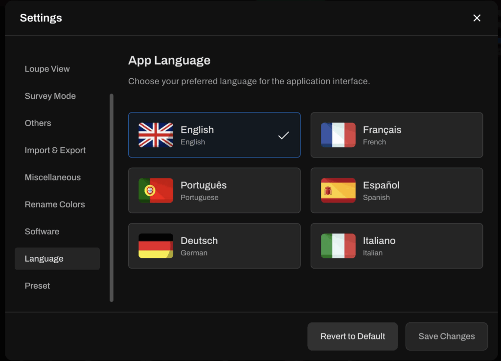 Aftershoot offering Multilingual support