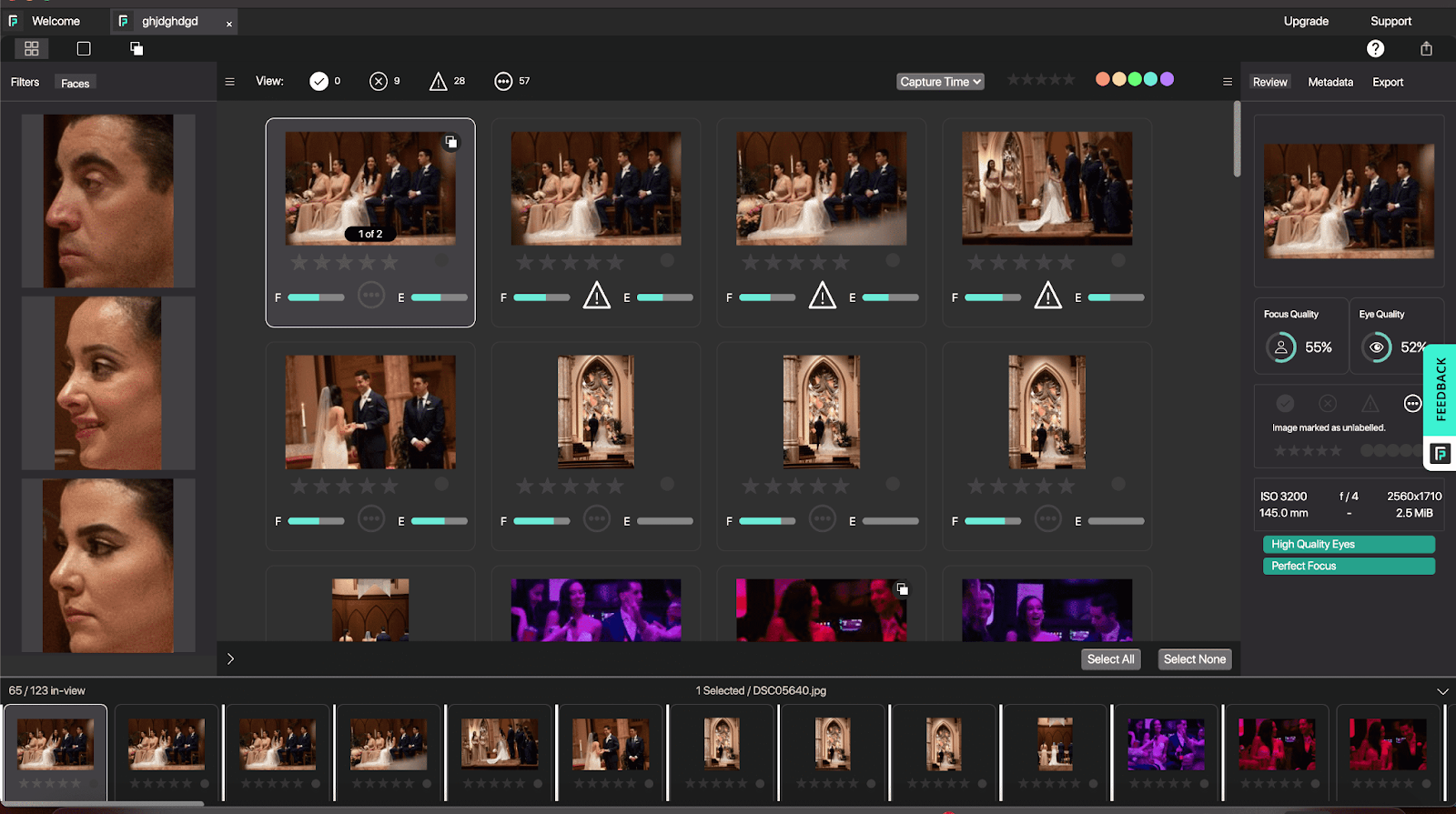 FilterPixel's culling product interface screen