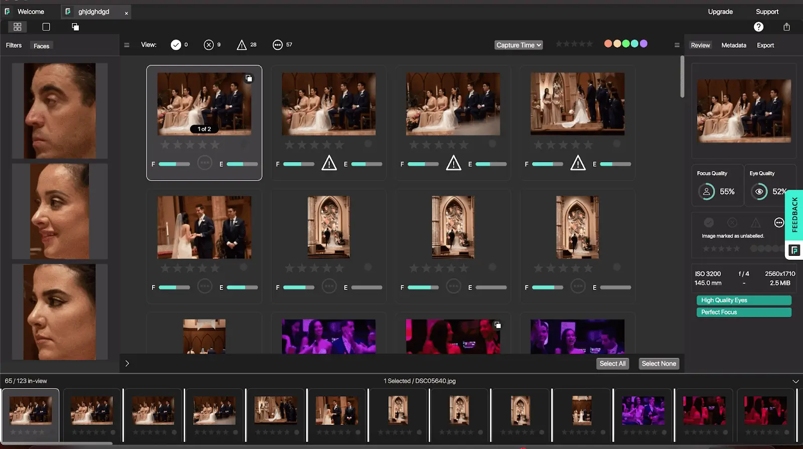 FilterPixel's culling product interface screen
