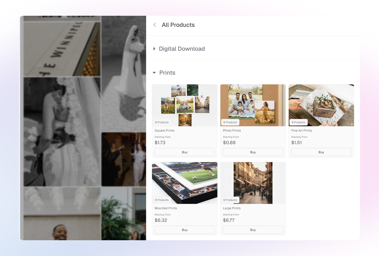 Print directly from Aftershoot Galleries with the built-in print store