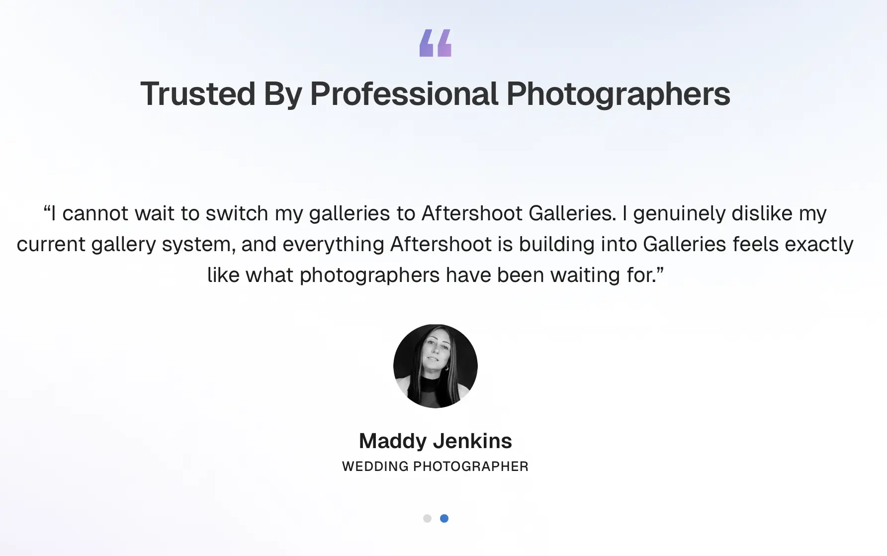 Aftershoot Client Gallery Maddy Jenkins Testiomonial