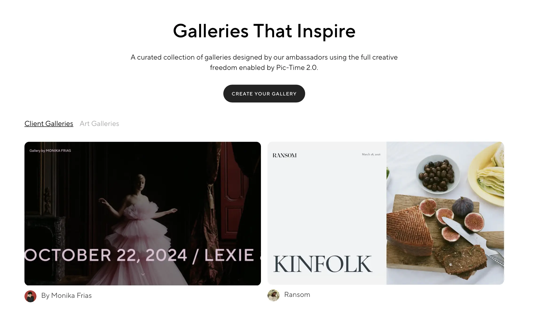 Pictime Client Gallery for Professional Photographers