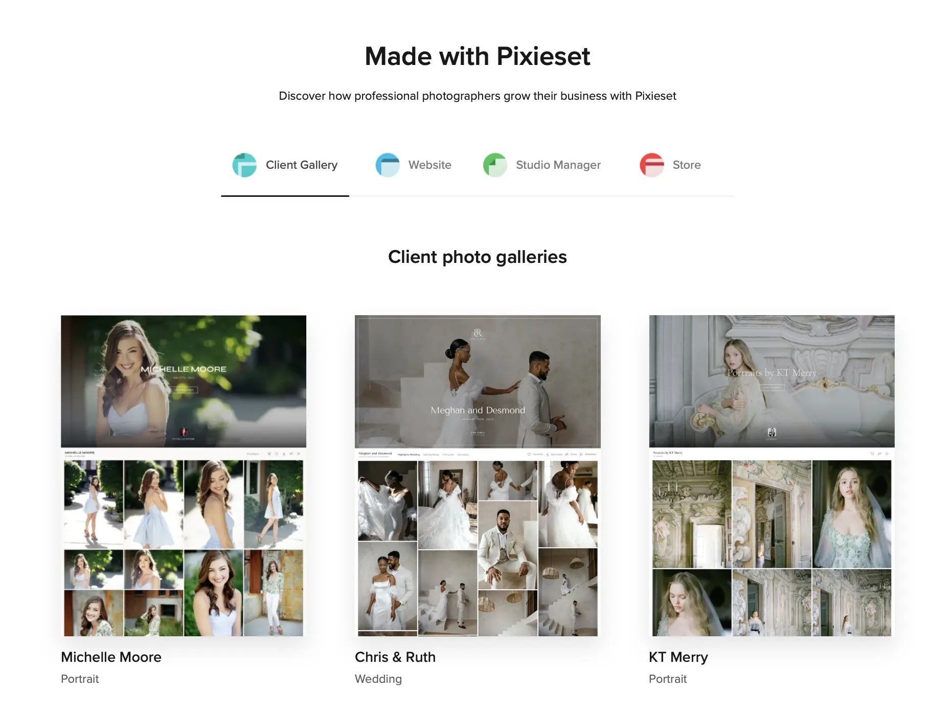 Pixieset Client Gallery for Professional Photographers