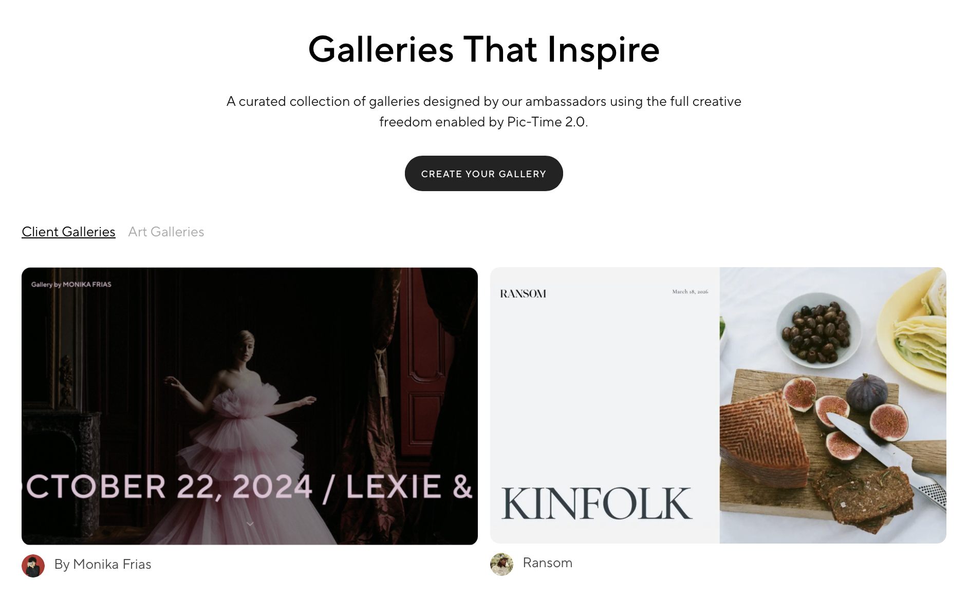 Pic-time galleries