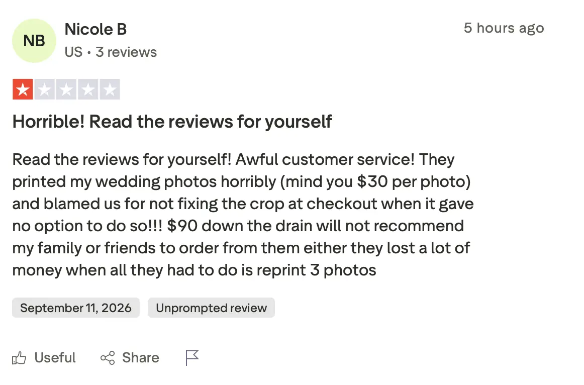 Pic-time review on Trust Pilot