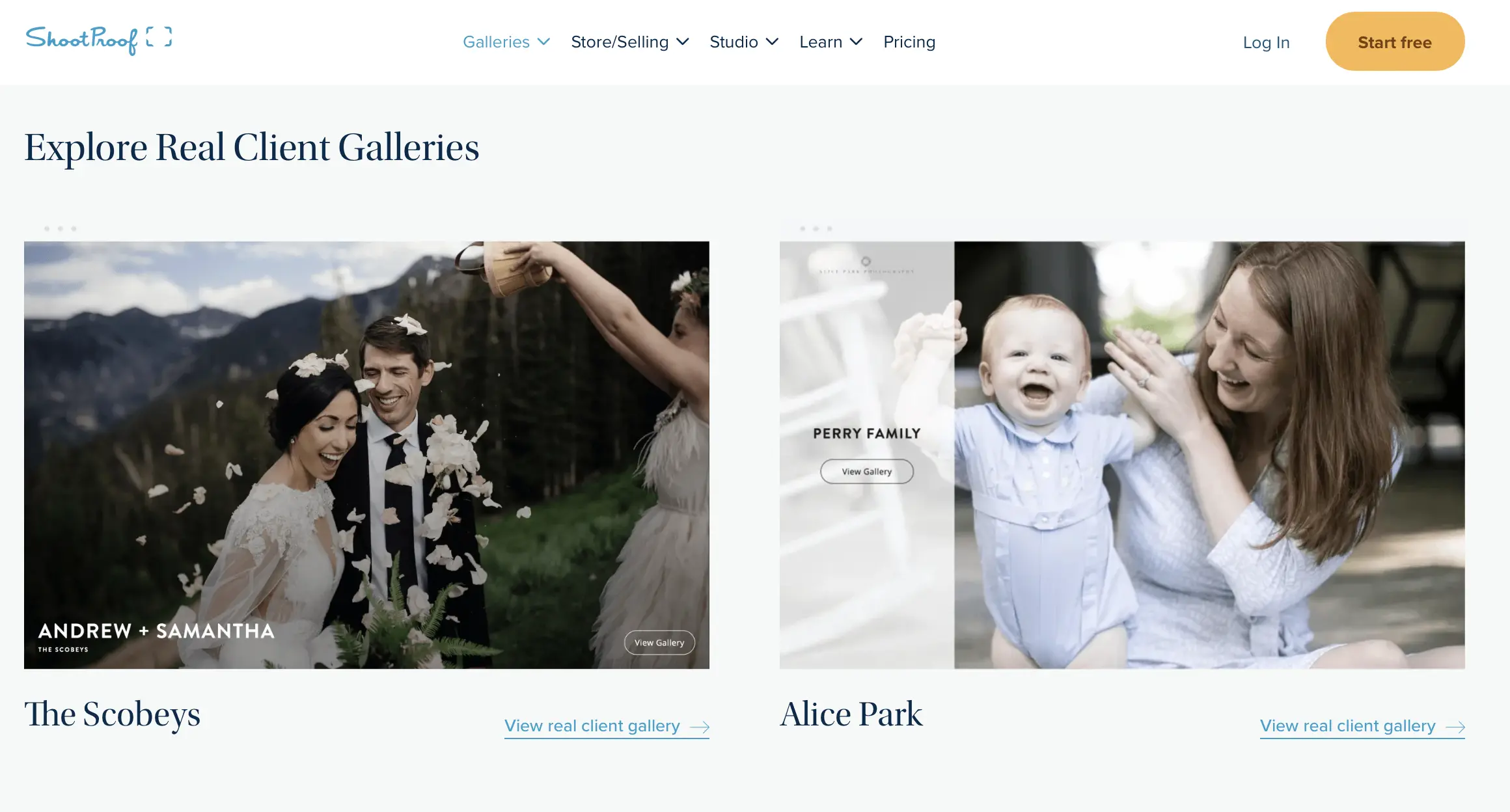 ShootProof Client Gallery for Photographers