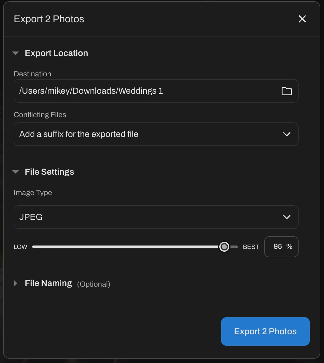 Aftershoot Export