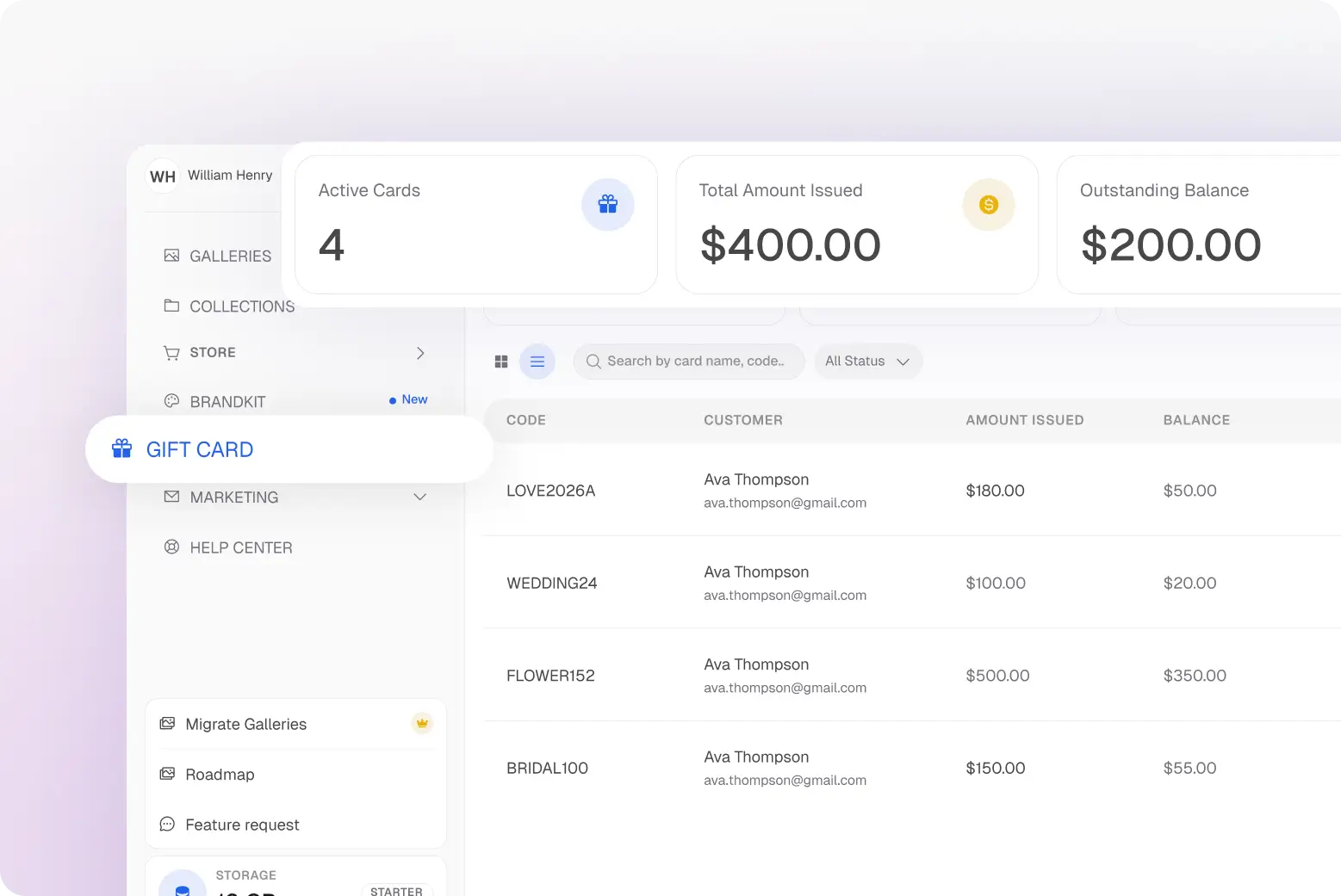 Flexible store credit for clients