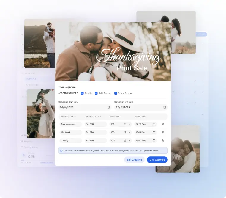 Sales & automation for client galleries