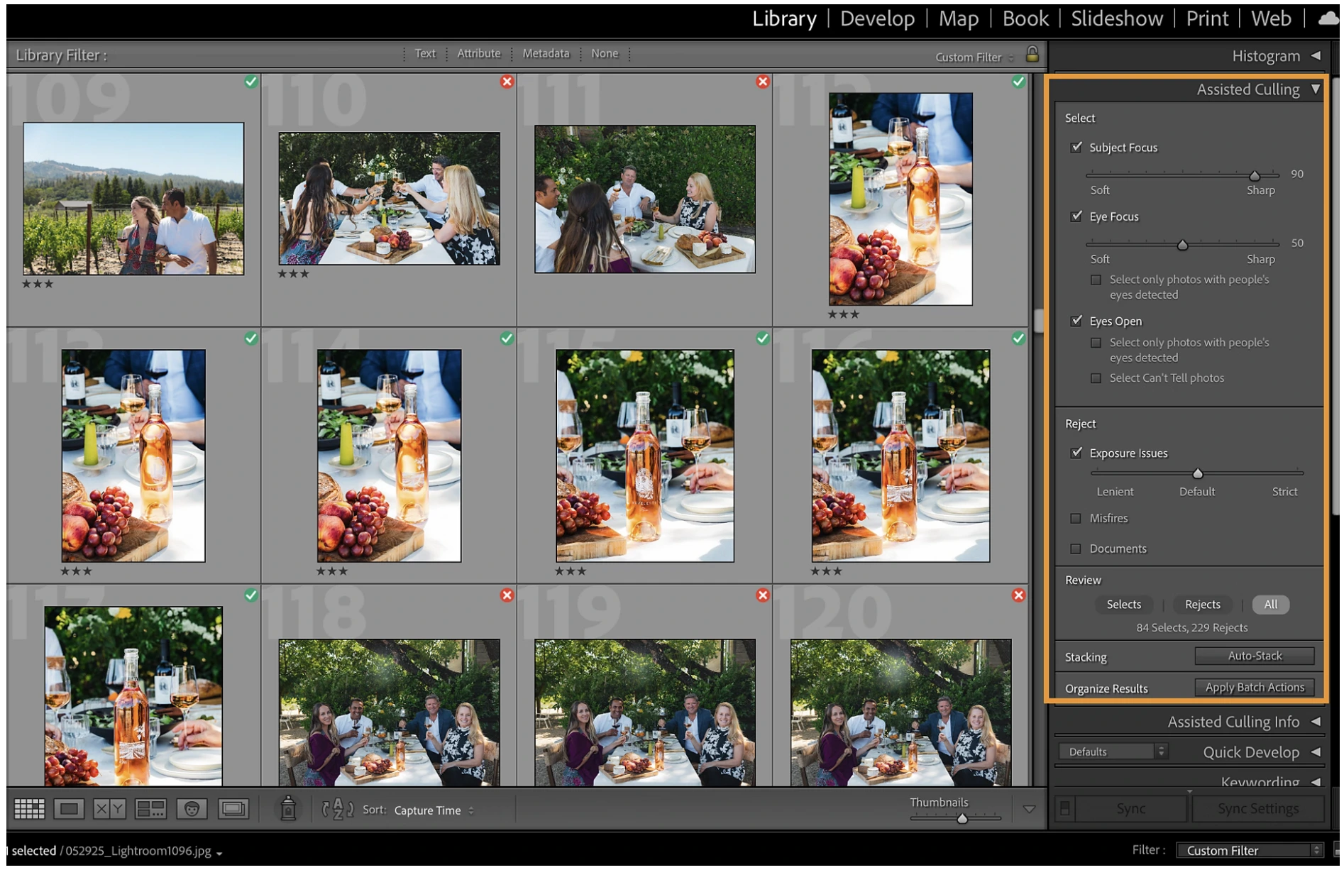Adobe Lightroom Culling